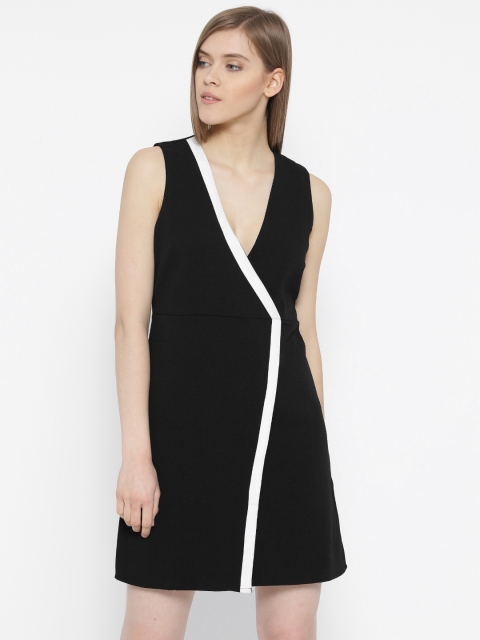 Vero Moda Women Black Solid Layered Dress