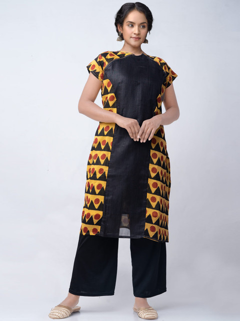 Unnati Silks Women Yellow Geometric Printed Flared Sleeves Thread Work Handloom Kurta
Unnati Silks Women Yellow Geometric Printed Flared Sleeves Thread Work Handloom Kurta