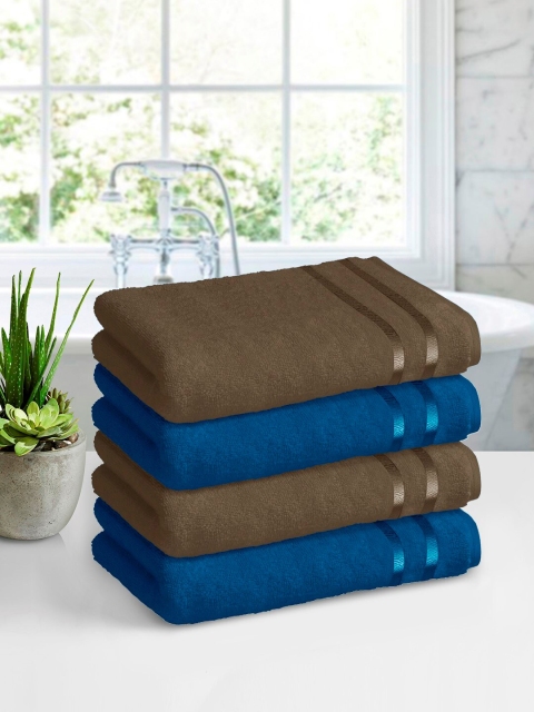 Story@home Set Of 4 450GSM Bath Towels, Blue