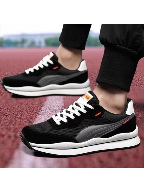 REVS Men Black Woven Design Sneakers