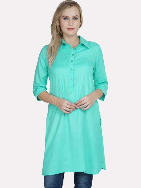 KALINI Women Turquoise Blue Kurta
