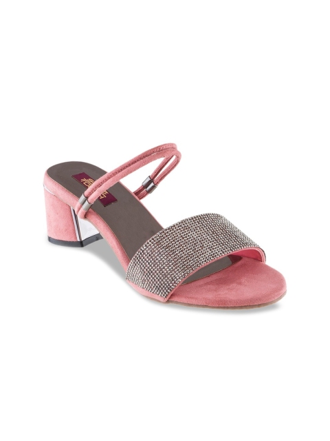 SHUZ TOUCH Pink Party Block Sandals