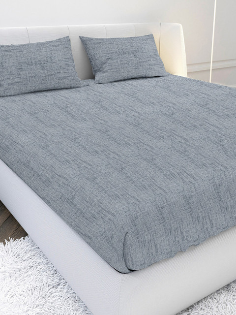 MAYFAIR HOMES LONDON Grey Textured 210 TC King Size Bedsheet With 2 Pillow Covers 
MAYFAIR HOMES LONDON Grey Textured 210 TC King Size Bedsheet With 2 Pillow Covers
