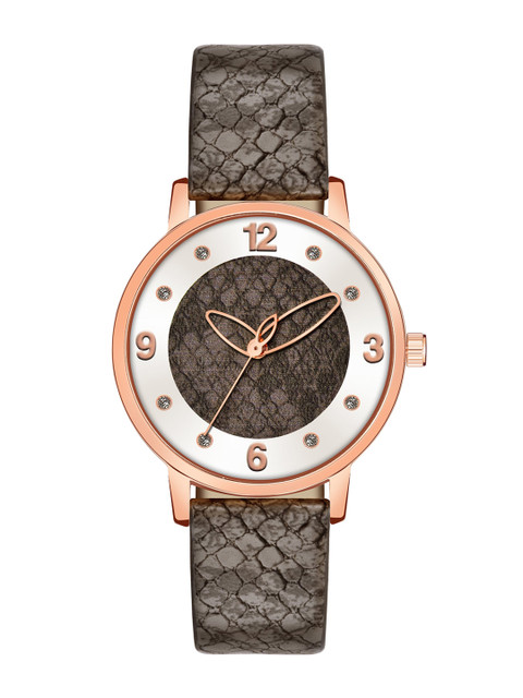 Rage Enterprise Women Grey Brass Embellished Dial & Grey Leather Textured Straps Analogue Watch RW365
Rage Enterprise Women Grey Brass Embellished Dial & Grey Leather Textured Straps Analogue Watch RW365