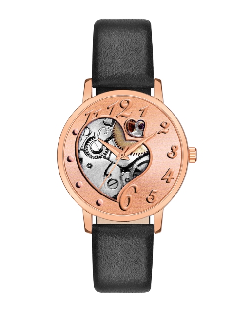 Rage Enterprise Women Rose Gold-Toned Brass Skeleton Dial Leather Straps Watch - RW371
Rage Enterprise Women Rose Gold-Toned Brass Skeleton Dial Leather Straps Watch - RW371