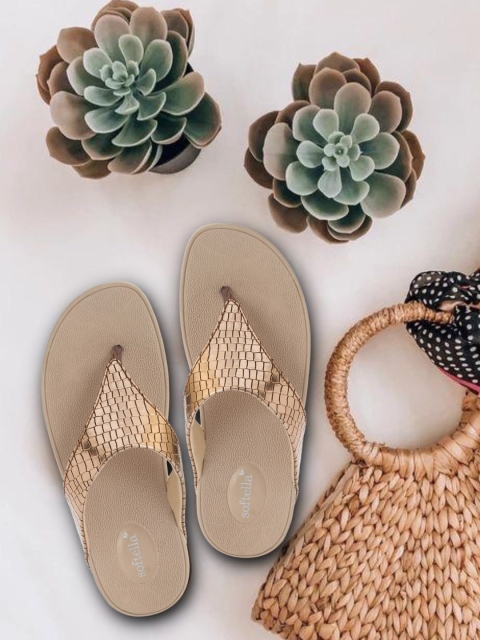 Zyla Rose Gold Textured Flatform Heels