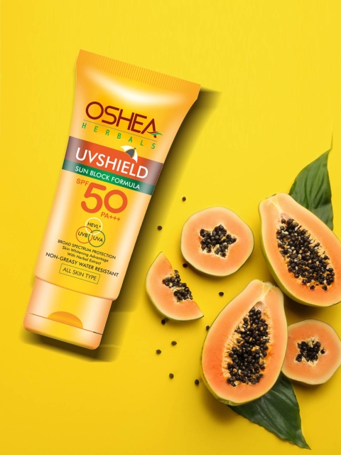 Oshea Herbals UVShield Sun Block Formula SPF 50 Sunscreen with Papaya Extracts 120 g, Mustard
Oshea Herbals UVShield Sun Block Formula SPF 50 Sunscreen with Papaya Extracts 120 g, Mustard