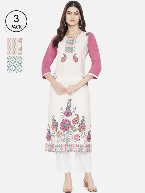 1 Stop Fashion Women Multicoloured Floral Embroidered Keyhole Neck Crepe Kurta, Multi
1 Stop Fashion Women Multicoloured Floral Embroidered Keyhole Neck Crepe Kurta, Multi