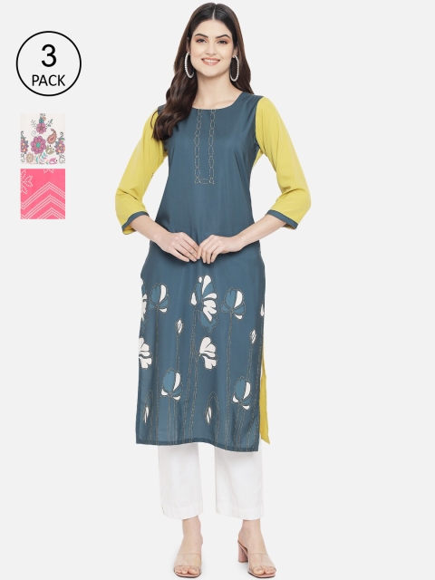 1 Stop Fashion Women Multicoloured Pack of 3 Ethnic Motifs Printed Crepe Kurta, Multi
1 Stop Fashion Women Multicoloured Pack of 3 Ethnic Motifs Printed Crepe Kurta, Multi