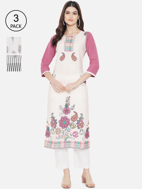 1 Stop Fashion Women Multicoloured Ethnic Motifs Printed Crepe Kurta Set Of 3, Multi
1 Stop Fashion Women Multicoloured Ethnic Motifs Printed Crepe Kurta Set Of 3, Multi