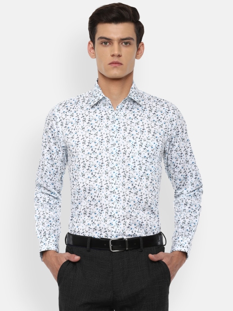Van Heusen Men Blue Slim Fit Floral Printed Formal Shirt