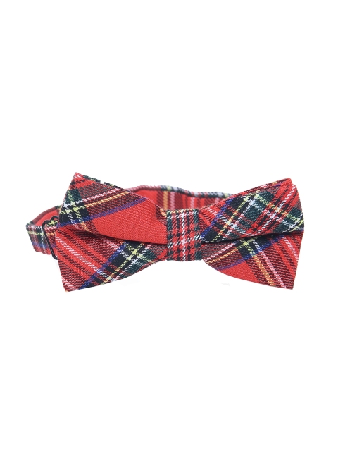 Calvadoss Men Red & Blue Checked Bow Tie