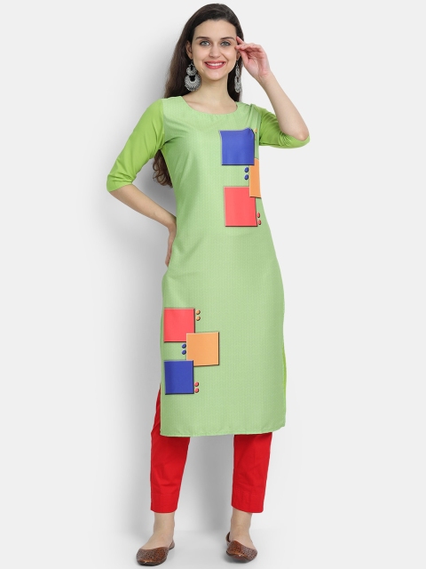 KALINI Women Green Digital Printed Straight Kurta