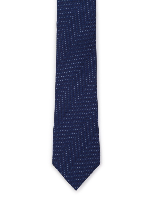 Van Heusen Men Navy Blue Printed Skinny Tie