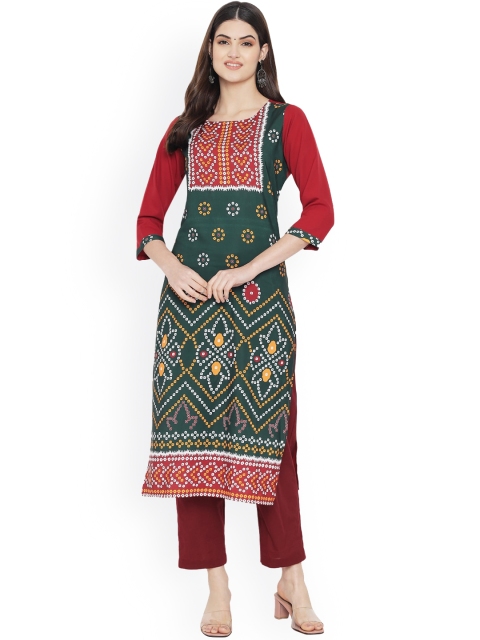 Ethnic basket Women Multicoloured Floral Printed Mirror Work Floral Crepe Kurta, Multi
Ethnic basket Women Multicoloured Floral Printed Mirror Work Floral Crepe Kurta, Multi