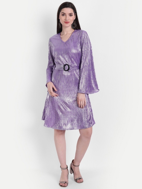 BROADSTAR Purple A-Line Dress