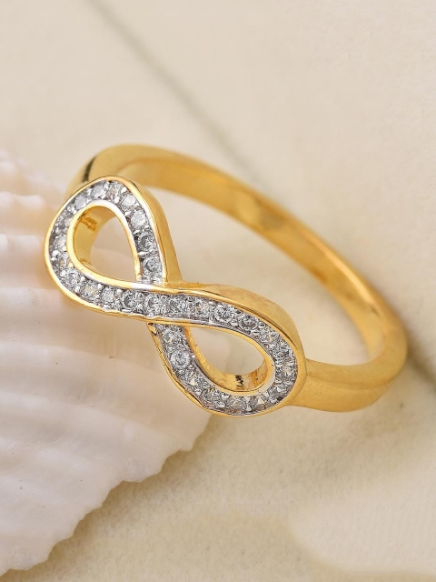 Tistabene Women Gold-Plated White CZ-Studded Contemporary Infinity Designed Casual Ring
Tistabene Women Gold-Plated White CZ-Studded Contemporary Infinity Designed Casual Ring