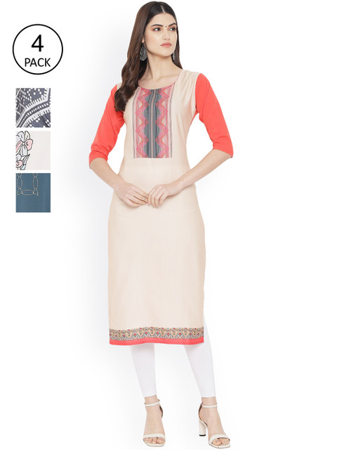 Ethnic basket Women Multicoloured Floral Embroidered Gotta Patti Floral Crepe Kurta, Multi
Ethnic basket Women Multicoloured Floral Embroidered Gotta Patti Floral Crepe Kurta, Multi