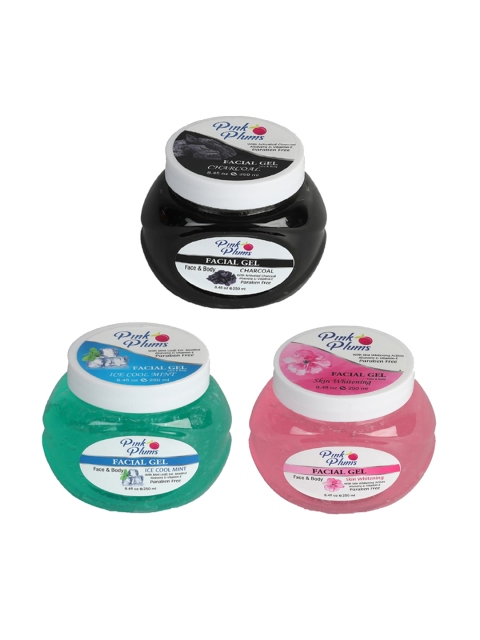 Pink Plums Set of 3 Face & Body Facial Gel with Aloevera & Vitamin E 250 ml each, Black
Pink Plums Set of 3 Face & Body Facial Gel with Aloevera & Vitamin E 250 ml each, Black