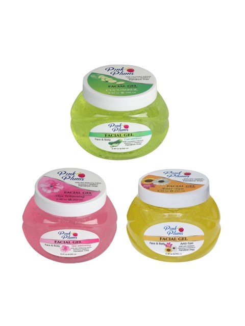 Pink Plums Set of Cucumber-Skin Whitening-Anti-Tan Face & Body Gel - 250 ml Each, Green
Pink Plums Set of Cucumber-Skin Whitening-Anti-Tan Face & Body Gel - 250 ml Each, Green