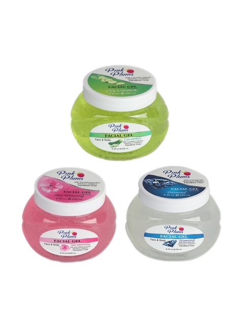 Pink Plums Set of Cucumber-Skin Whitening-Diamond Face & Body Gel - 250 ml Each, Multi
Pink Plums Set of Cucumber-Skin Whitening-Diamond Face & Body Gel - 250 ml Each, Multi