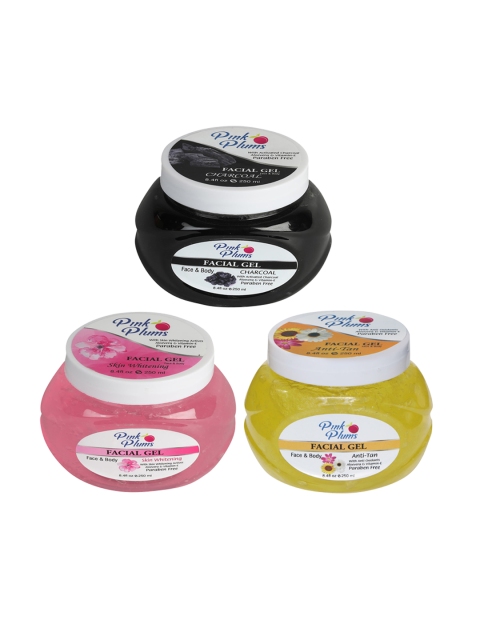 Pink Plums Set of Paraben Free Charcoal, Skin Whitening & Anti-Tan Facial Gels 250 ml Each, Black
Pink Plums Set of Paraben Free Charcoal, Skin Whitening & Anti-Tan Facial Gels 250 ml Each, Black