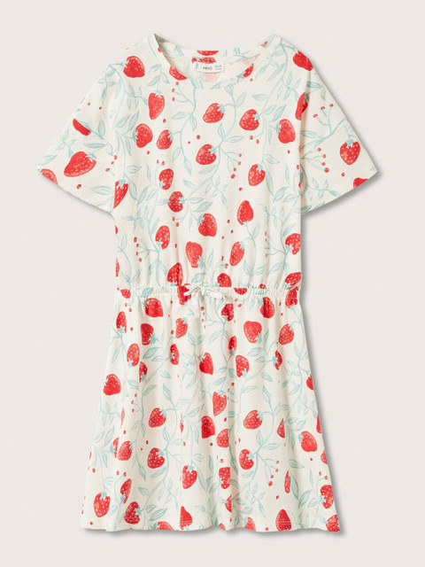 Mango Kids Girls White & Red Strawberry Print Cotton Fit & Flare Dress with Bow Detail
Mango Kids Girls White & Red Strawberry Print Cotton Fit & Flare Dress with Bow Detail
