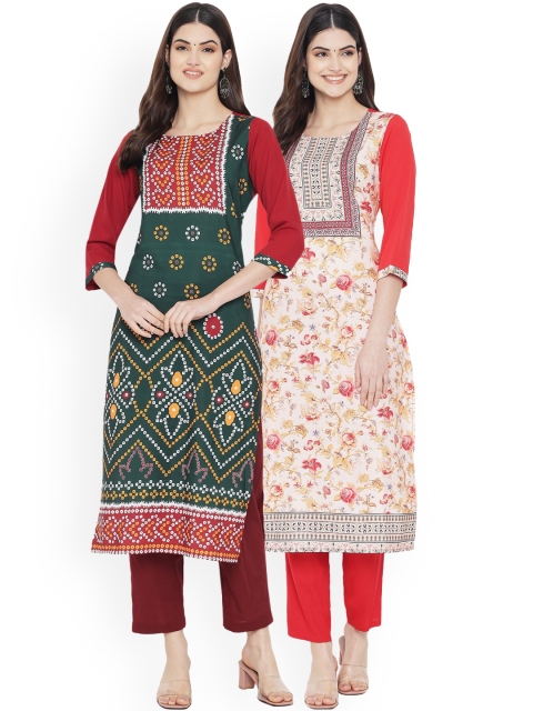 Ethnic basket Women Multicoloured Floral Printed Mirror Work Floral Crepe Kurta, Multi
Ethnic basket Women Multicoloured Floral Printed Mirror Work Floral Crepe Kurta, Multi