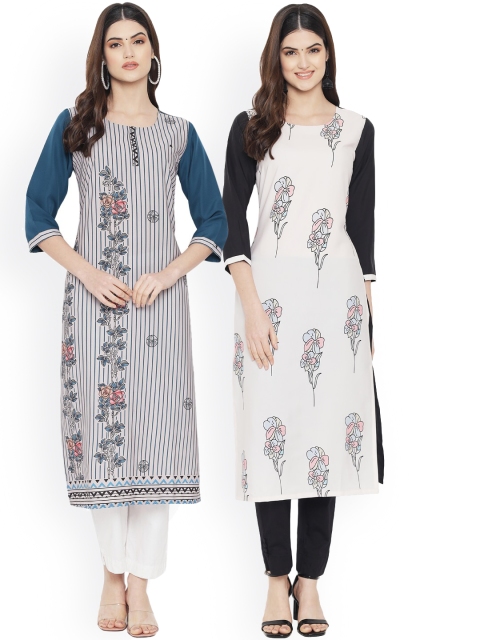 Ethnic basket Women Multicoloured Floral Embroidered Gotta Patti Floral Crepe Kurta, Multi
Ethnic basket Women Multicoloured Floral Embroidered Gotta Patti Floral Crepe Kurta, Multi