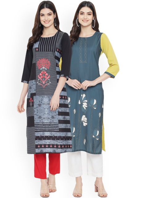 Ethnic basket Women Multicoloured Floral Embroidered Keyhole Neck Floral Crepe Kurta, Multi
Ethnic basket Women Multicoloured Floral Embroidered Keyhole Neck Floral Crepe Kurta, Multi