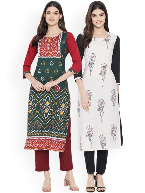 Ethnic basket Women Multicoloured Geometric Printed Thread Work Floral Crepe Kurta, Multi
Ethnic basket Women Multicoloured Geometric Printed Thread Work Floral Crepe Kurta, Multi