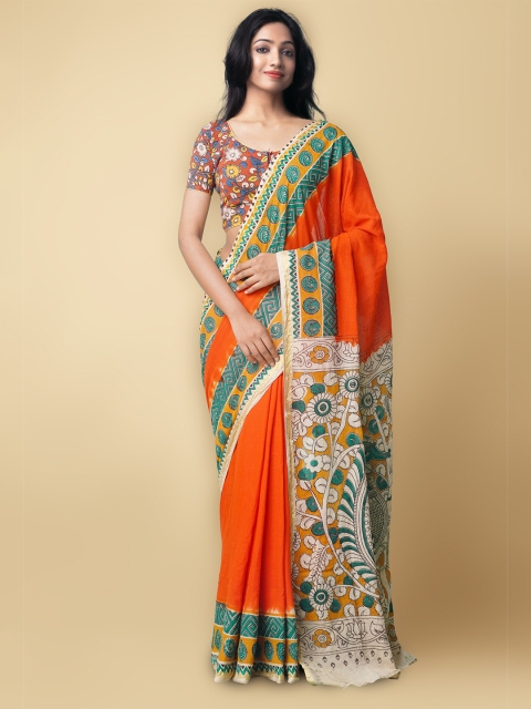 Unnati Silks Red & Green Kalamkari Zari Handloom Pure Cotton Kanjeevaram Saree
Unnati Silks Red & Green Kalamkari Zari Handloom Pure Cotton Kanjeevaram Saree