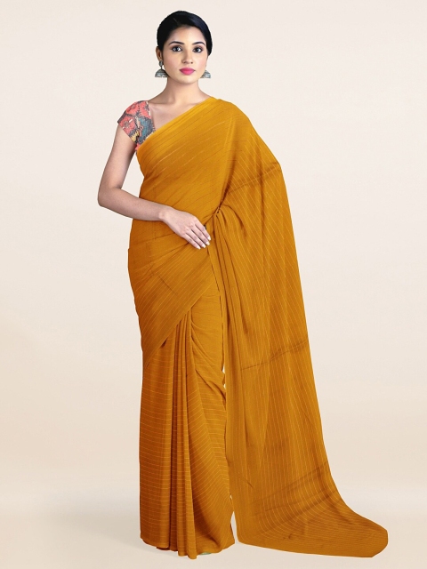 Pothys Mustard Striped Saree