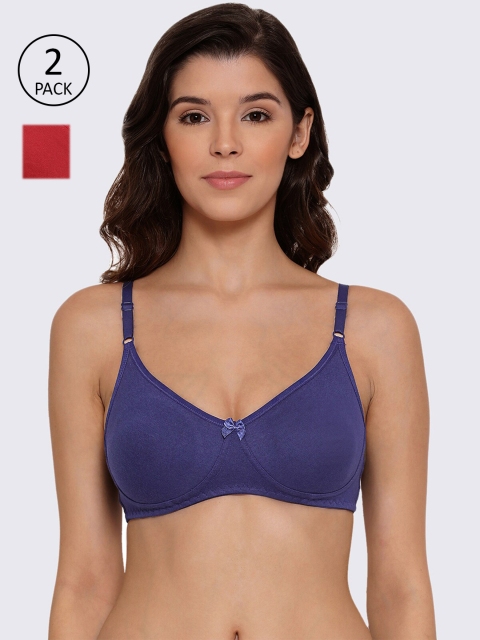 LYRA Pack of 2 Non Padded Bra, Blue