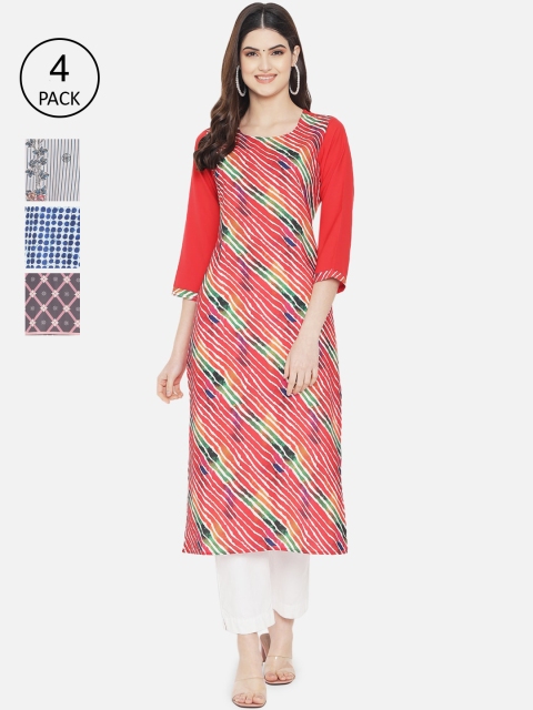1 Stop Fashion Women Multicoloured Ethnic Motifs Printed Crepe Kurta Pack Of 4, Multi
1 Stop Fashion Women Multicoloured Ethnic Motifs Printed Crepe Kurta Pack Of 4, Multi