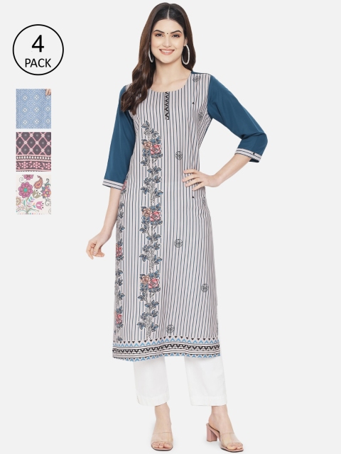 1 Stop Fashion Women Multicoloured Pack of 4 Ethnic Motifs Printed Crepe Kurta, Multi
1 Stop Fashion Women Multicoloured Pack of 4 Ethnic Motifs Printed Crepe Kurta, Multi