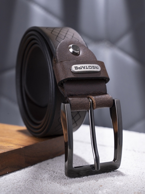 Red Tape Men Brown Leather Belt