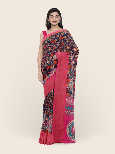 Pothys Blue & Pink Ethnic Motifs Printed Saree 
Pothys Blue & Pink Ethnic Motifs Printed Saree