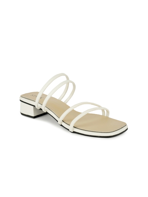 STALK Women White Open Toe Flats