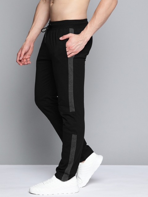 HERE&NOW Men Black Solid Track Pants