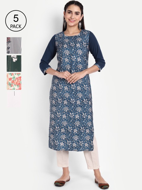 Ethnic basket Woman Pack of 6 Multicoloured Floral Printed Floral Crepe Kurta, Multi
Ethnic basket Woman Pack of 6 Multicoloured Floral Printed Floral Crepe Kurta, Multi