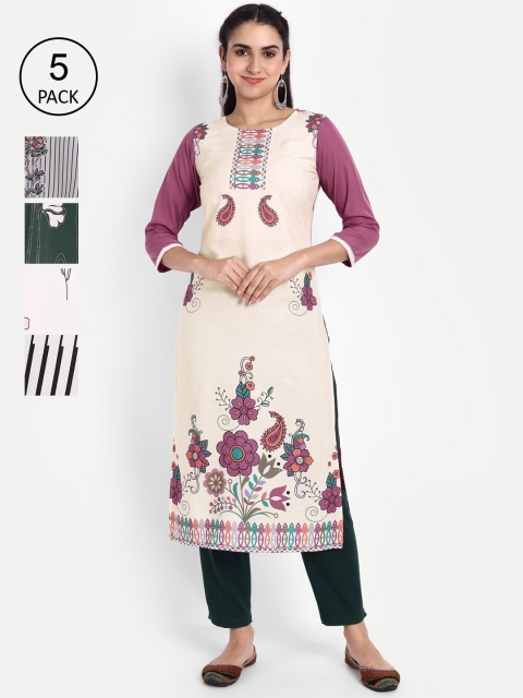 Ethnic basket Women Multicoloured Floral Printed Thread Work Floral Crepe Kurta, Multi
Ethnic basket Women Multicoloured Floral Printed Thread Work Floral Crepe Kurta, Multi