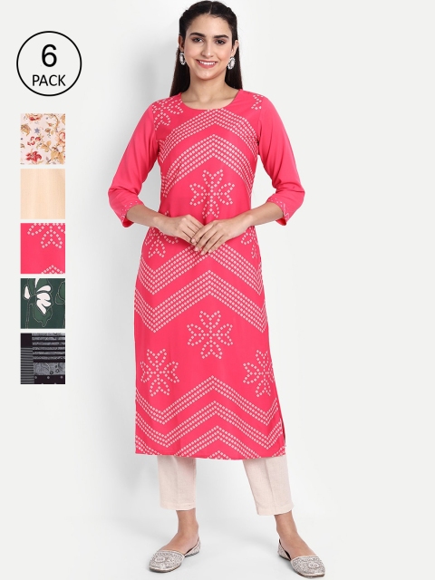 Ethnic basket Women Multicoloured Geometric Printed Keyhole Neck Floral Crepe Kurta, Multi
Ethnic basket Women Multicoloured Geometric Printed Keyhole Neck Floral Crepe Kurta, Multi