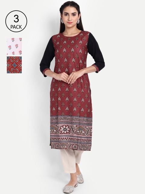 Ethnic basket Women Pack of 3 Ethnic Motifs Embroidered Thread Work Floral Crepe Kurta, Multi
Ethnic basket Women Pack of 3 Ethnic Motifs Embroidered Thread Work Floral Crepe Kurta, Multi