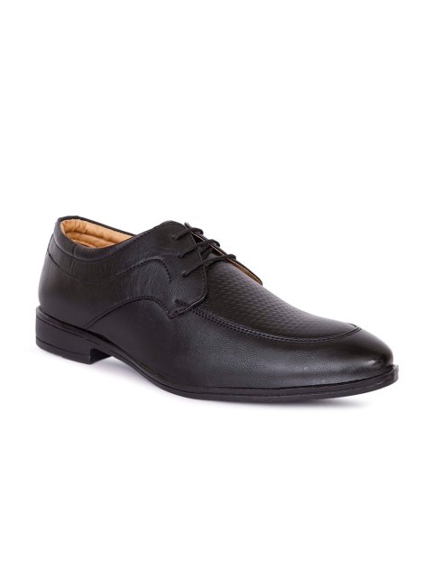 FOUR STAR TRUCK SALES Men Black Textured Formal Derbys