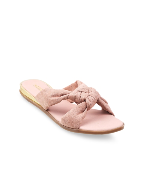 Metro Women Peach-Coloured Open Toe Flats