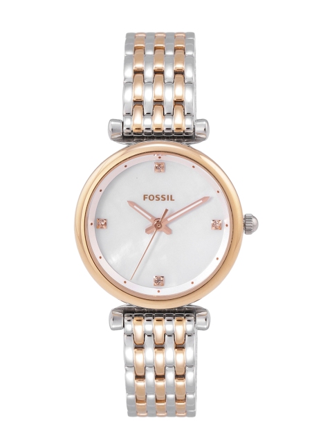 Fossil Women White Dial & Silver Toned Bracelet Style Straps Carlie Analogue Watch ES4431, Off white
Fossil Women White Dial & Silver Toned Bracelet Style Straps Carlie Analogue Watch ES4431, Off white