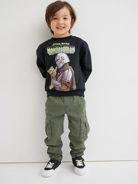 H&M Boys Grey Oversized Printed Sweatshirt