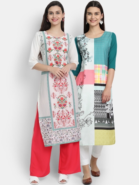 KALINI Women Multicoloured Ethnic Motifs Printed Thread Work Floral Crepe Kurta, Multi
KALINI Women Multicoloured Ethnic Motifs Printed Thread Work Floral Crepe Kurta, Multi