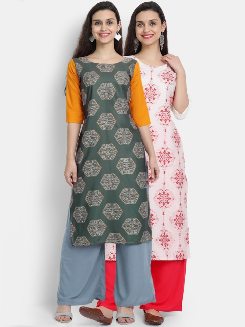 KALINI Women Multicoloured Floral Embroidered Keyhole Neck Mirror Work Floral Crepe Kurta, Multi
KALINI Women Multicoloured Floral Embroidered Keyhole Neck Mirror Work Floral Crepe Kurta, Multi